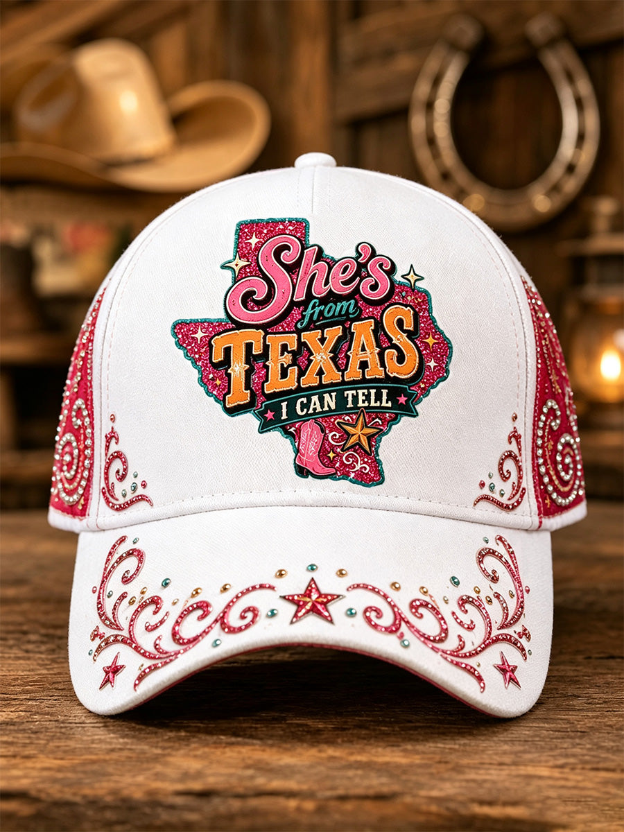 Unisex She's From Texas I Can Tell Print Hat