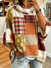 Women's autumn theme pattern printed casual hoodie