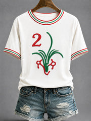 Women's Mahjong Print Casual T-Shirt