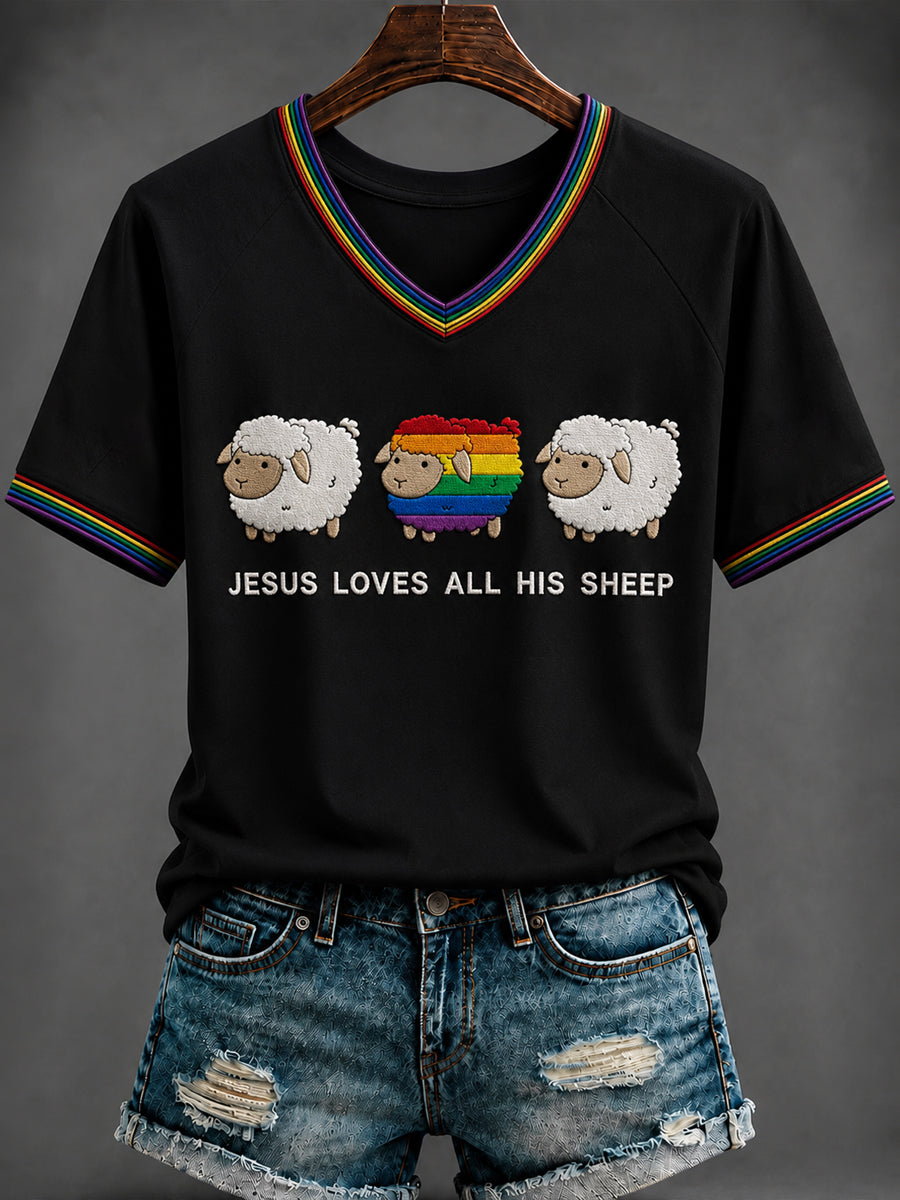 Women's Faith Printed V-neck T-shirt