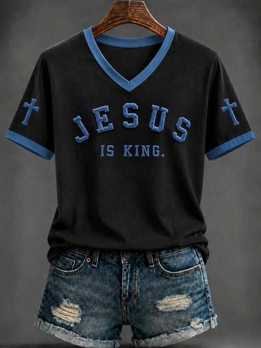 Women's Faith Printed V-neck T-shirt