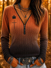 Women's Autumn Faith-Themed Sweater