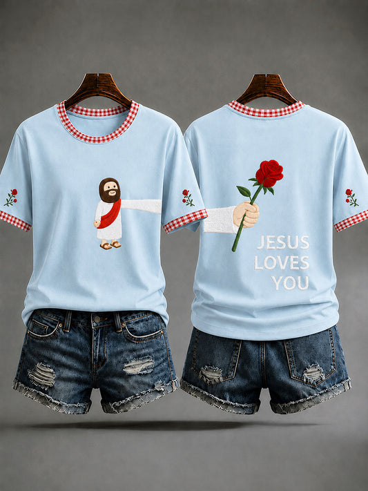 Women's "Jesus Loves You" Fun Faith Casual T-shirt
