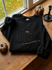 Women's Halloween Witchy Printed Sweatshirt