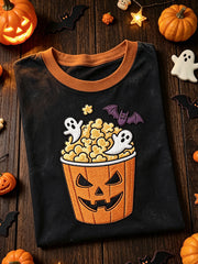 Women's Halloween theme pattern printed casual short-sleeve T-shirt