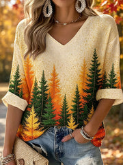 Women's Autumn Forest Waffle T-shirt