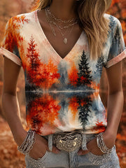 Women's Autumn Forest Short-sleeved T-shirt