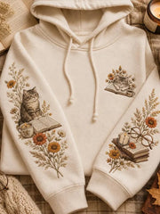 Women's Fall Cat Drawstring Hoodie