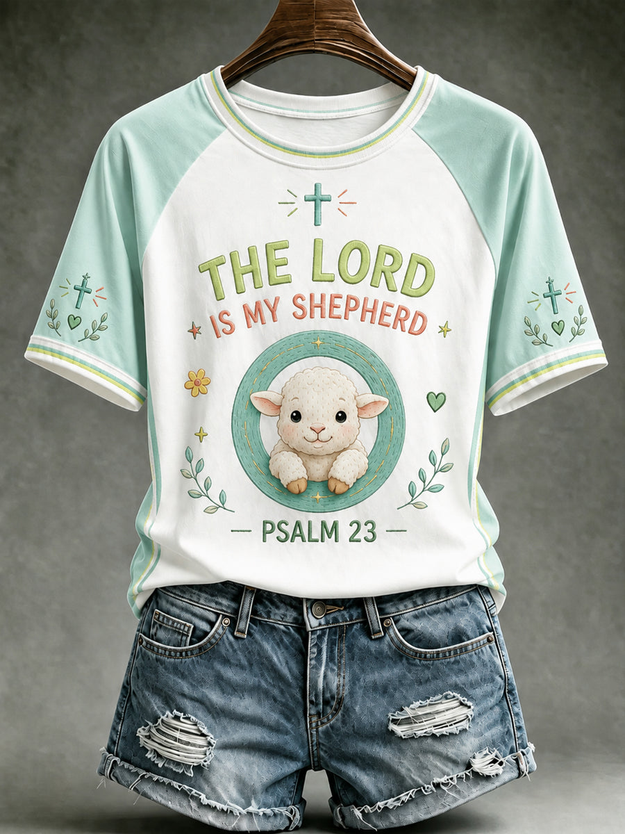 Women's  Christian The Lord Is My Shepherd Short Sleeve T-shirt