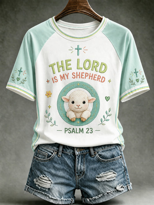 Women's  Christian The Lord Is My Shepherd Short Sleeve T-shirt