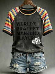 Women's 'World’s Okayest Mahjong Player' Vintage T-Shirts