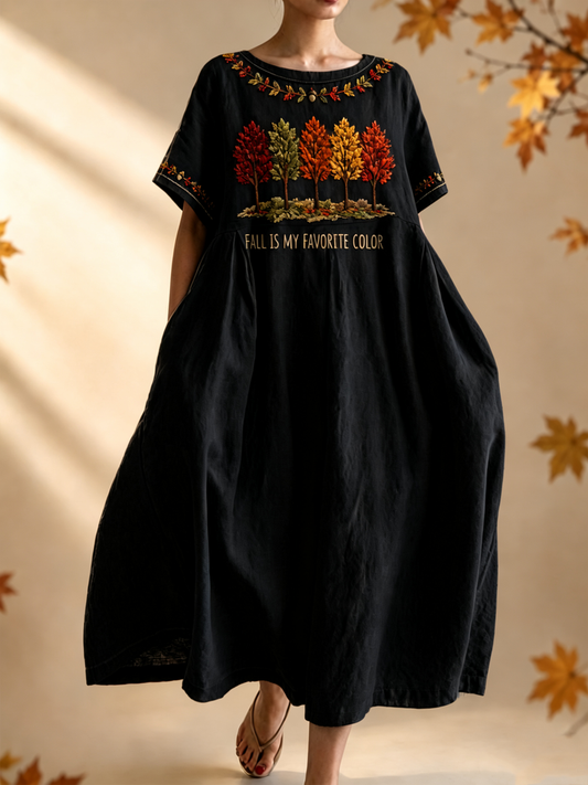 Women's Fall Is My Favorite Color Short Sleeve Dresses