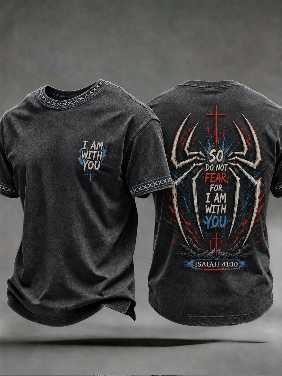 Men's Do Not Fear I Am With You Christian Cross T-shirt