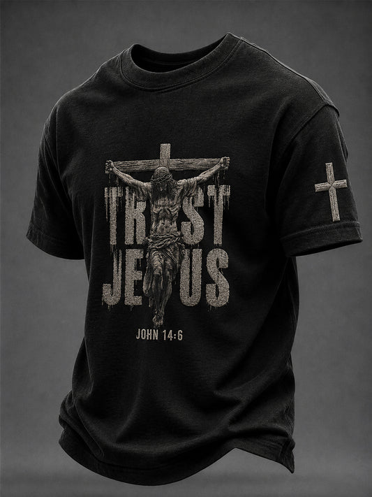 Men's Faith “TRUST JESUS” Printed T-shirt