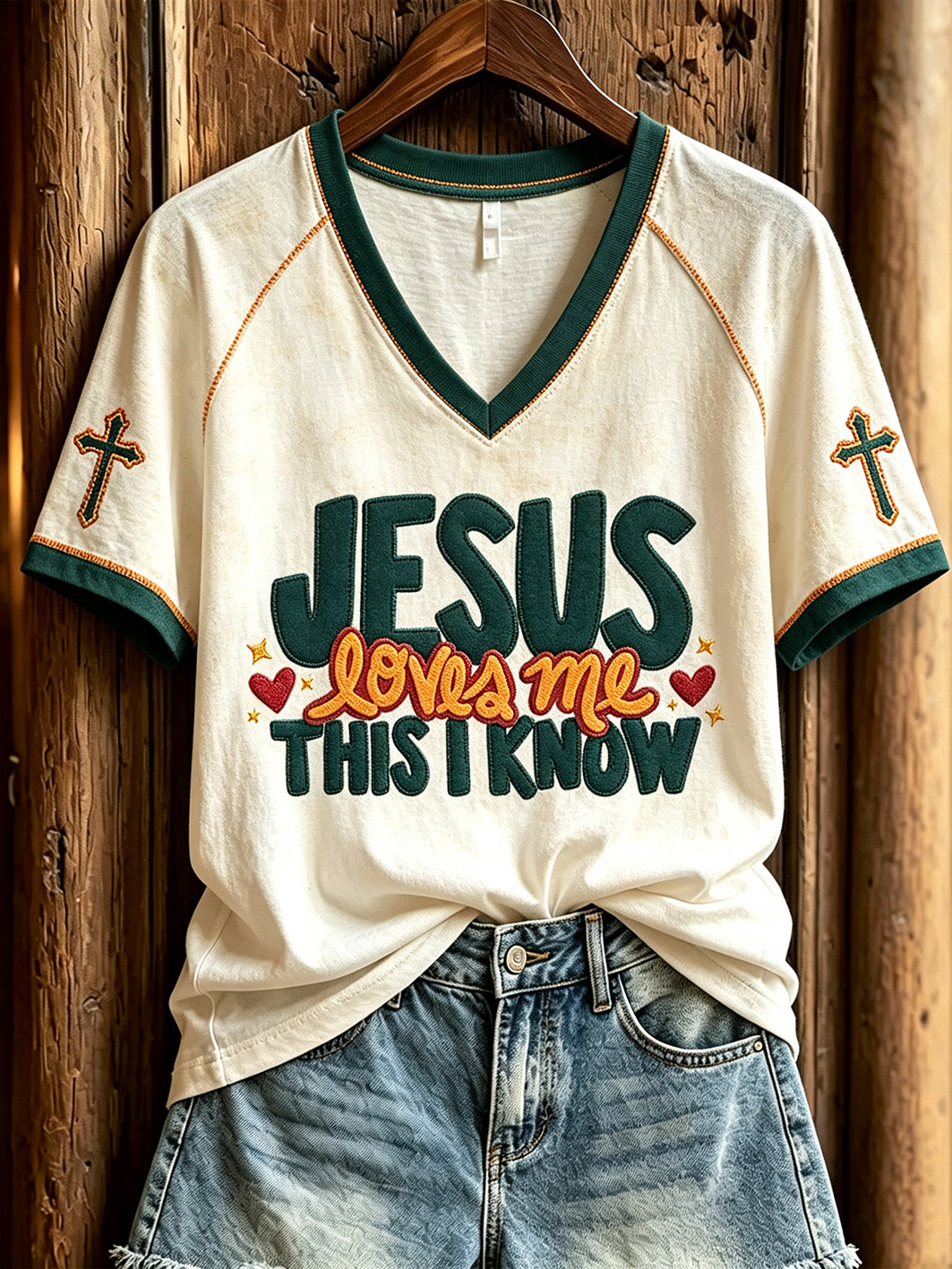 Women's faith theme slogan casual  short-sleeved T-shirt