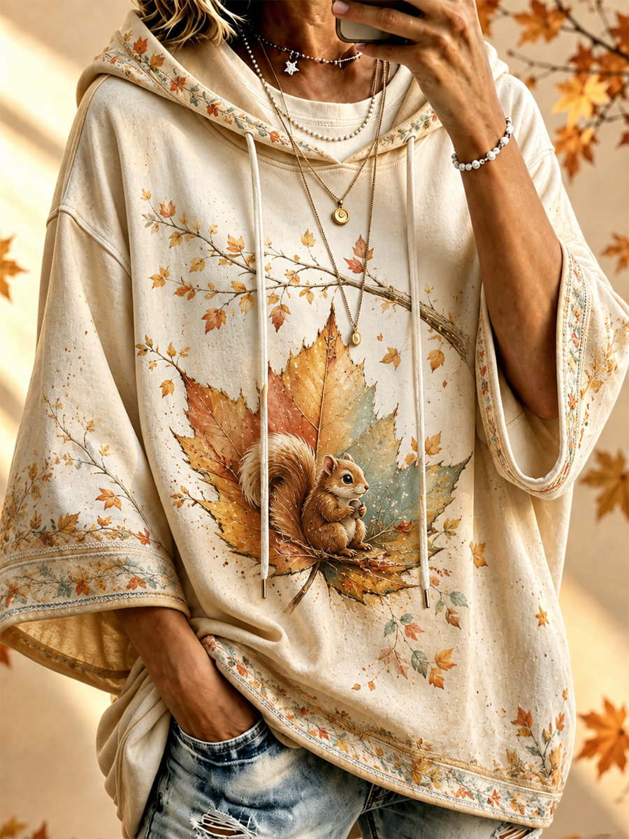 Women’s Fall Trees Fall Leaves Printed Hoodie