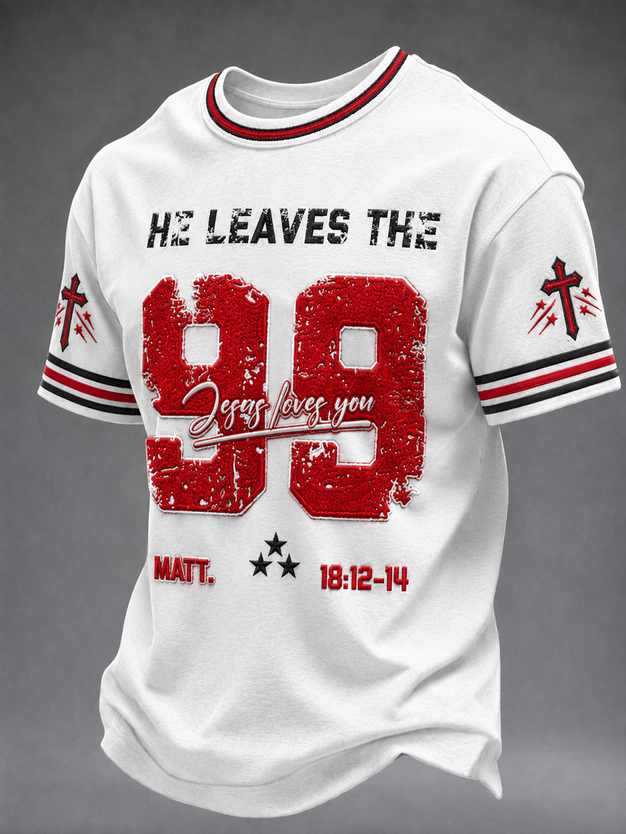 Men's Christian He Left The 99 To Find Me Short Sleeve T-shirt