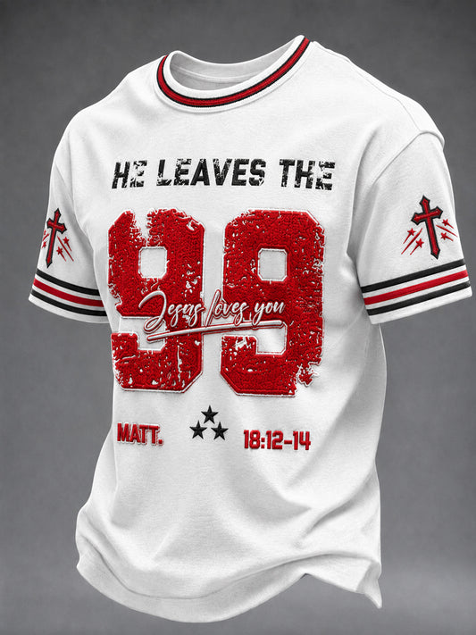 Men's Christian He Left The 99 To Find Me Short Sleeve T-shirt