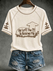 Women's Christian He Left The 99 To Find Me Short Sleeve T-shirt