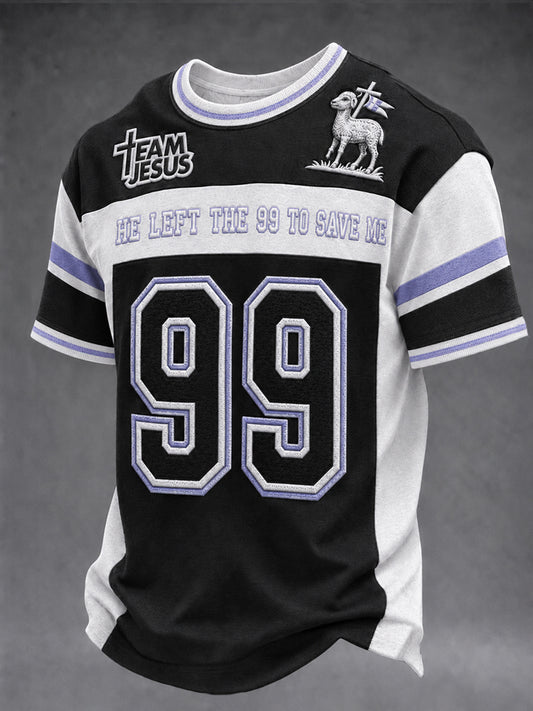 Men's Christian He Left The 99 To Find Me Short Sleeve T-shirt