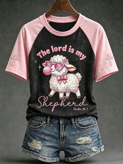 Women's faith theme fun slogan pattern printed casual short-sleeved T-shirt