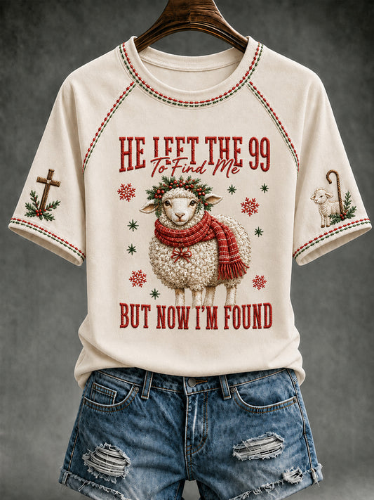 Women's Christian He Left The 99 To Find Me Short Sleeve T-shirt