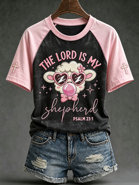 Women's faith theme fun slogan pattern printed casual short-sleeved T-shirt