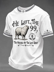 Men's Christian He Left The 99 To Find Me Short Sleeve T-shirt