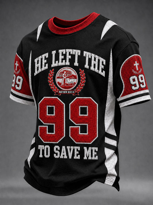 Men's Christian He Left The 99 To Find Me Short Sleeve T-shirt
