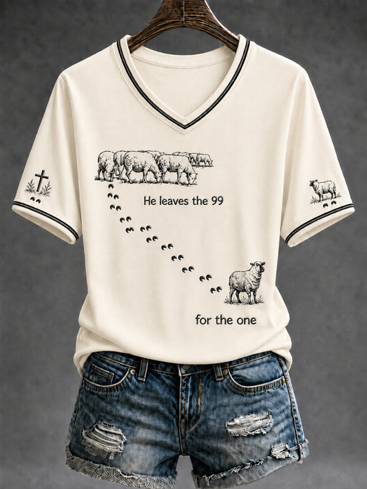 Women's Christian He Left The 99 To Find Me Short Sleeve T-shirt