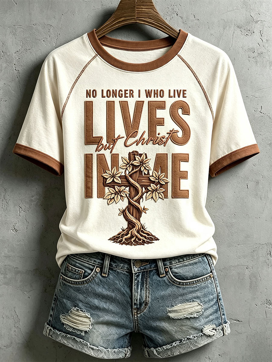 Women's No Longer I Who Live Lives But Christ In Me T-shirt