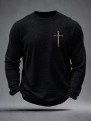 Men's Christian Need Prayer Tap My Shoulder  Waffle Long Sleeve T-Shirt