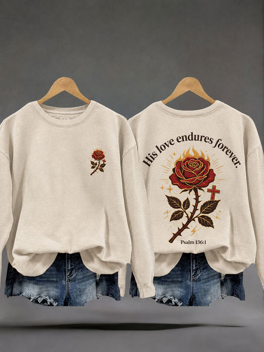 Women’s 'His Love Endures Forever' Printed Casual Sweatshirt