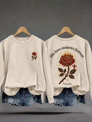 Women’s 'His Love Endures Forever' Printed Casual Sweatshirt