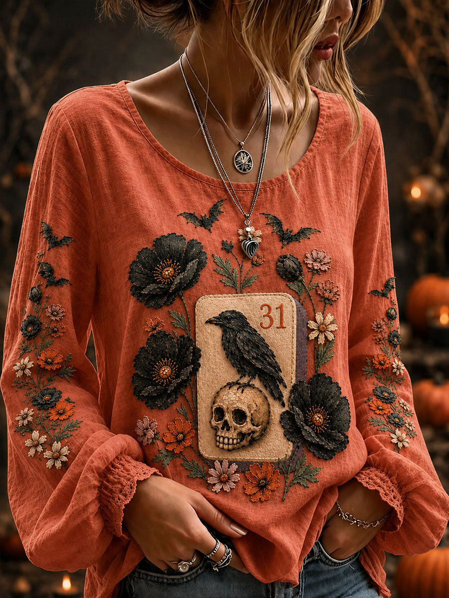 Women's Gothic Halloween Mahjong Tops