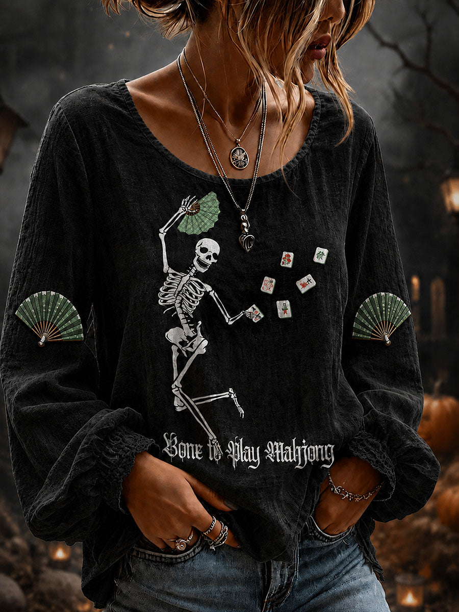 Women's Gothic Halloween Mahjong Tops