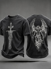 Men's Saint Michael The Archangel Print Short Sleeves T-shirt