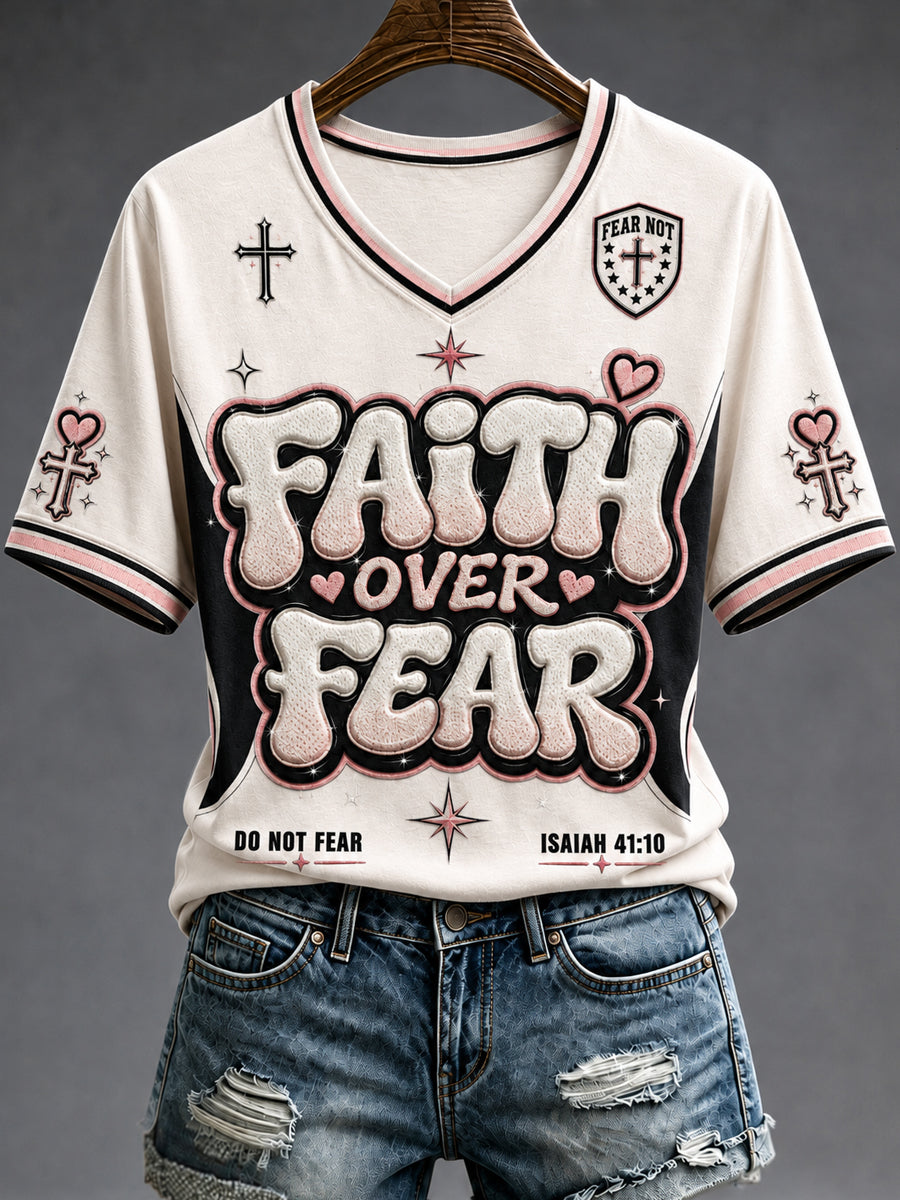 Women's Christian Faith Over Fear Short Sleeve T-shirt