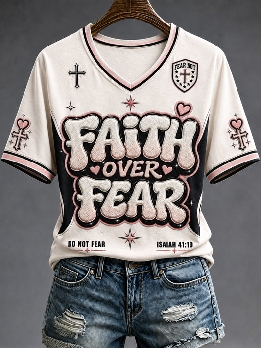 Women's Christian Faith Over Fear Short Sleeve T-shirt