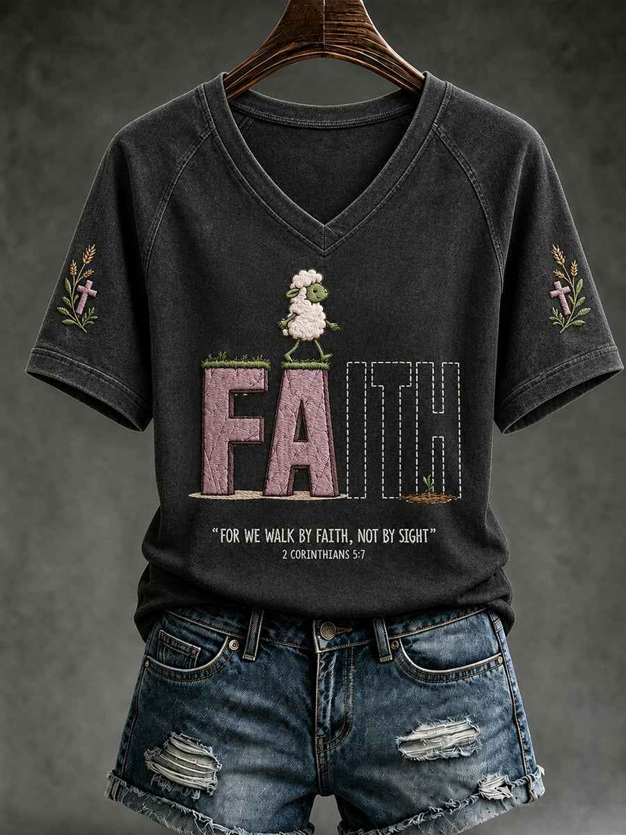 Women's Christian Walk By Faith Short Sleeve T-shirt