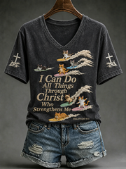 Women's I Can Do All Things Through Christ Who Strengthens Me Short-sleeved T-shirt