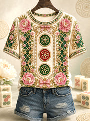 Women's 3-bamboo mahjong casual T-shirts