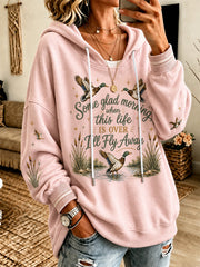 Women's Some Glag Morning When This Life Is Over I'll Fly Away Print Casual Sweatshirt