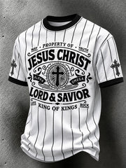 Men's faith-themed fun pattern casual short-sleeve T-shirt