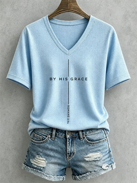 Women's By His Grace Waffle Top