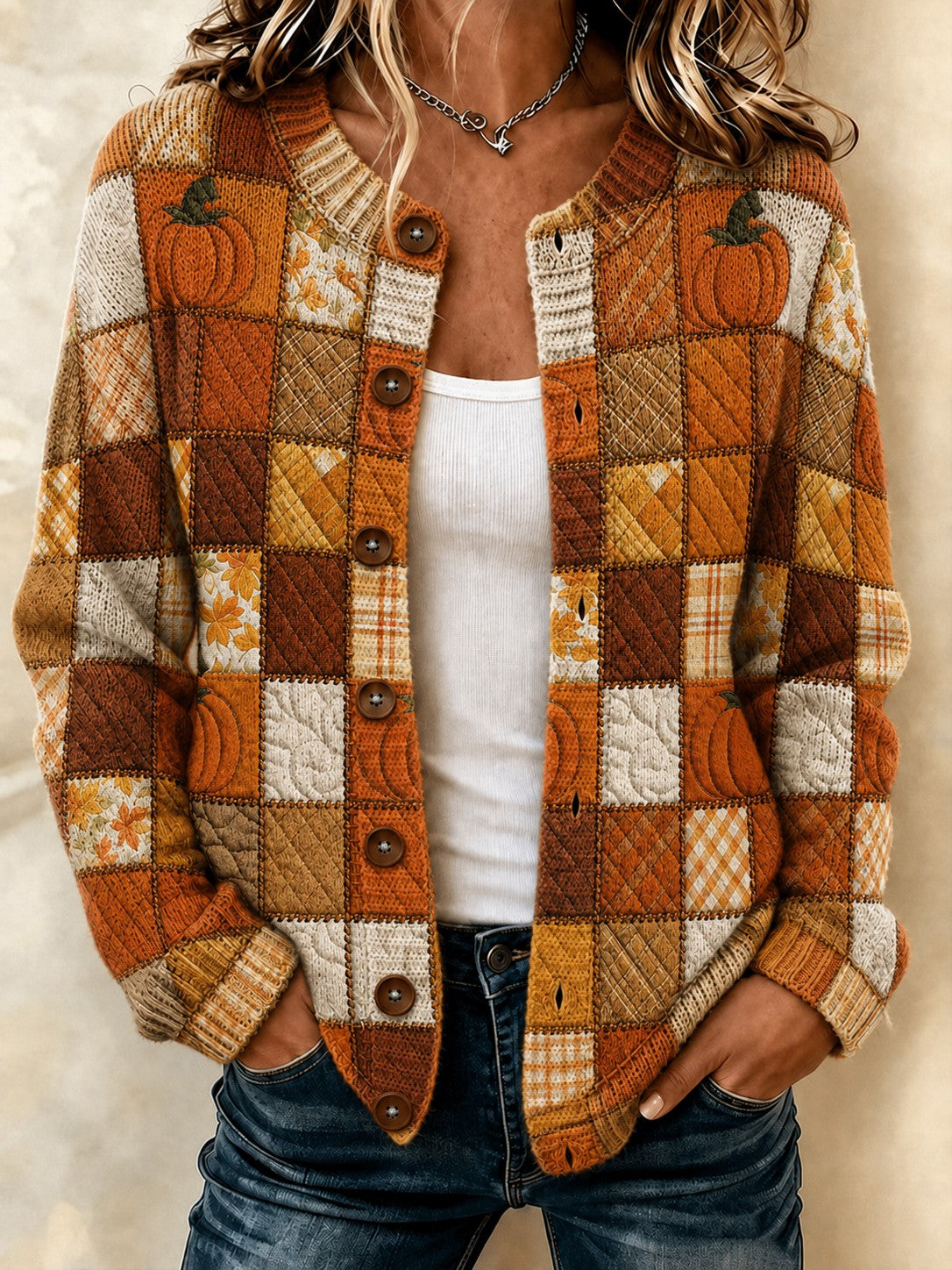 Women's Happy Thanksgiving Printed Cozy Cardigan
