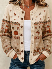 Women'S Casual Prints Knitted Cardigan Top