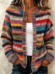 Women’s Fall Striped Print Casual Cardigan
