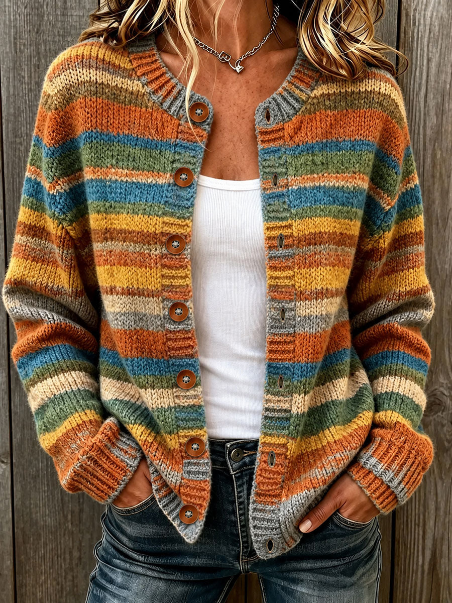 Women's Fall Art Print Casual Cardigan