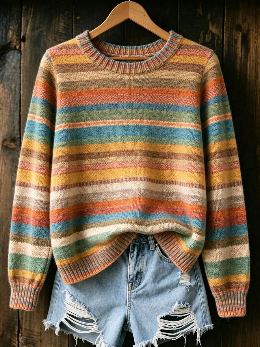 Women's Fall Art Print Casual Sweater